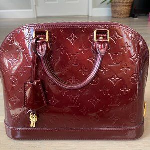Louis Vuitton Alma Burgundy Monogram Patent Leather Bowling Bag M12110